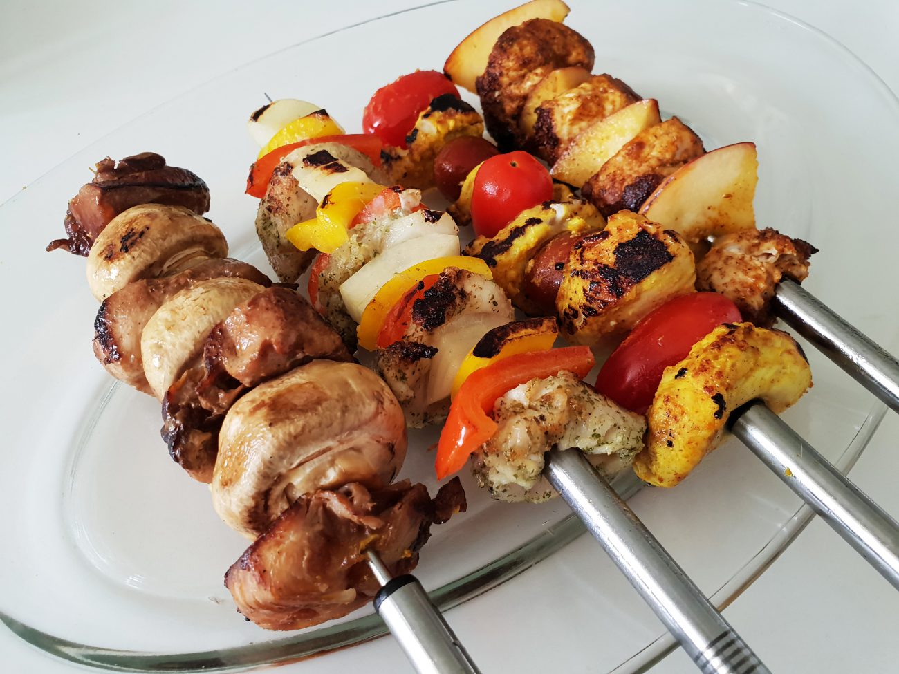 Brochetas de pollo para barbacoa