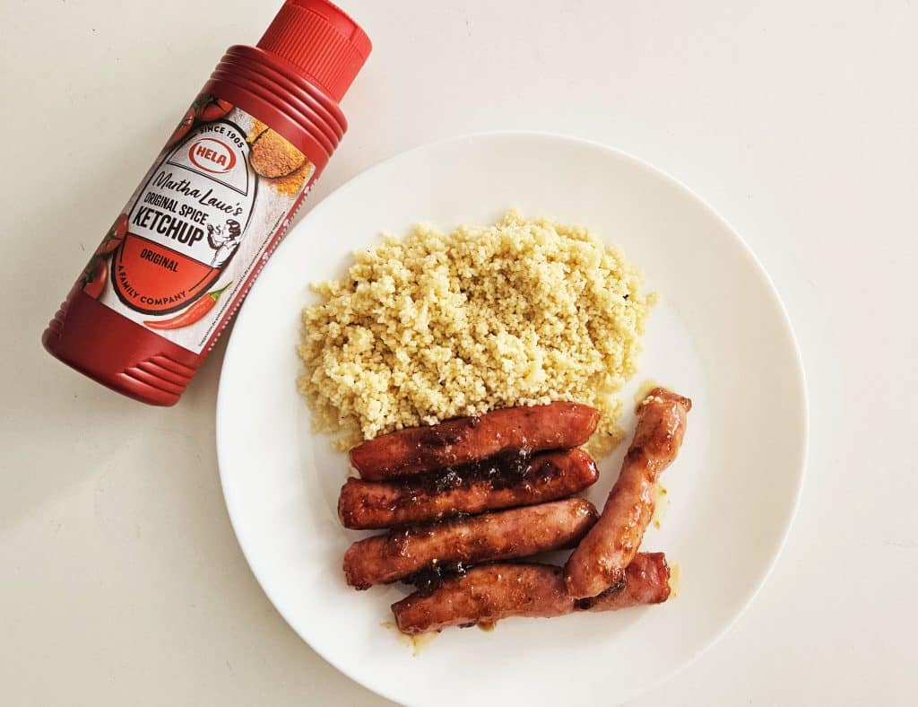 Salchichas al horno con kétchup hela y miel