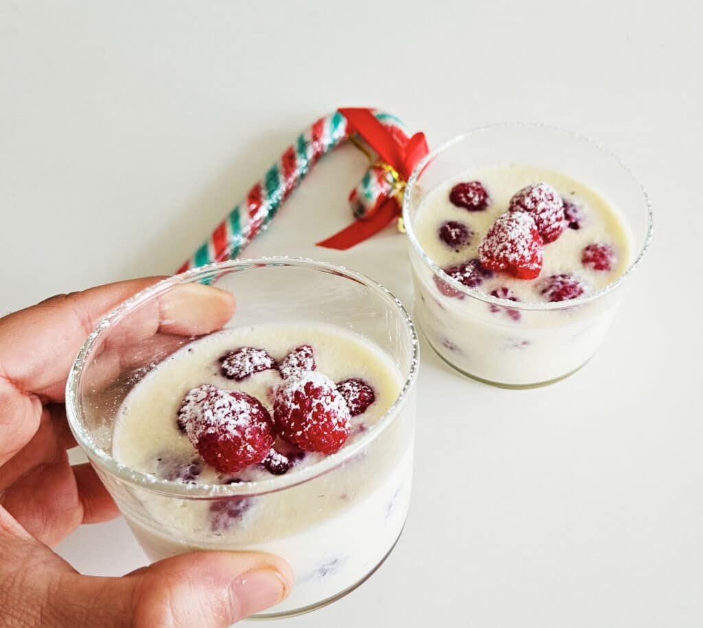 receta Panna cotta de coco y frambuesa