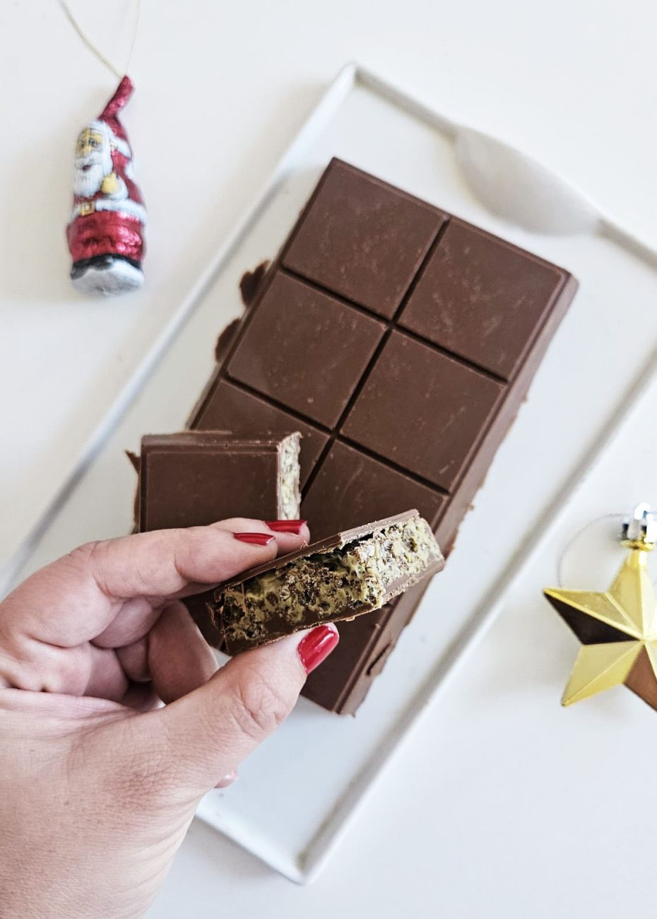 Turrón de Choco Krispies y Crema de Pistacho